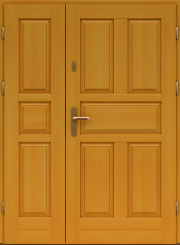 dwuskrzydłowe drewniane drzwi do domu